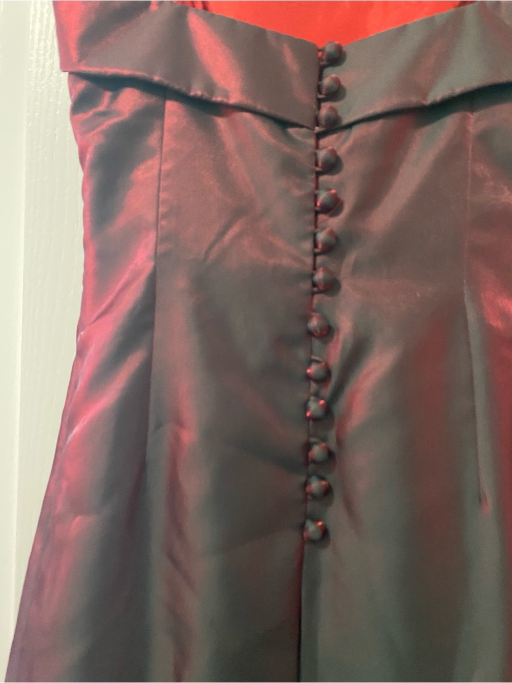 Vintage Y2K Burgandy Iridescent Liquid Satin Maxi Dress Goth Vampy Gown - Picture 9 of 12